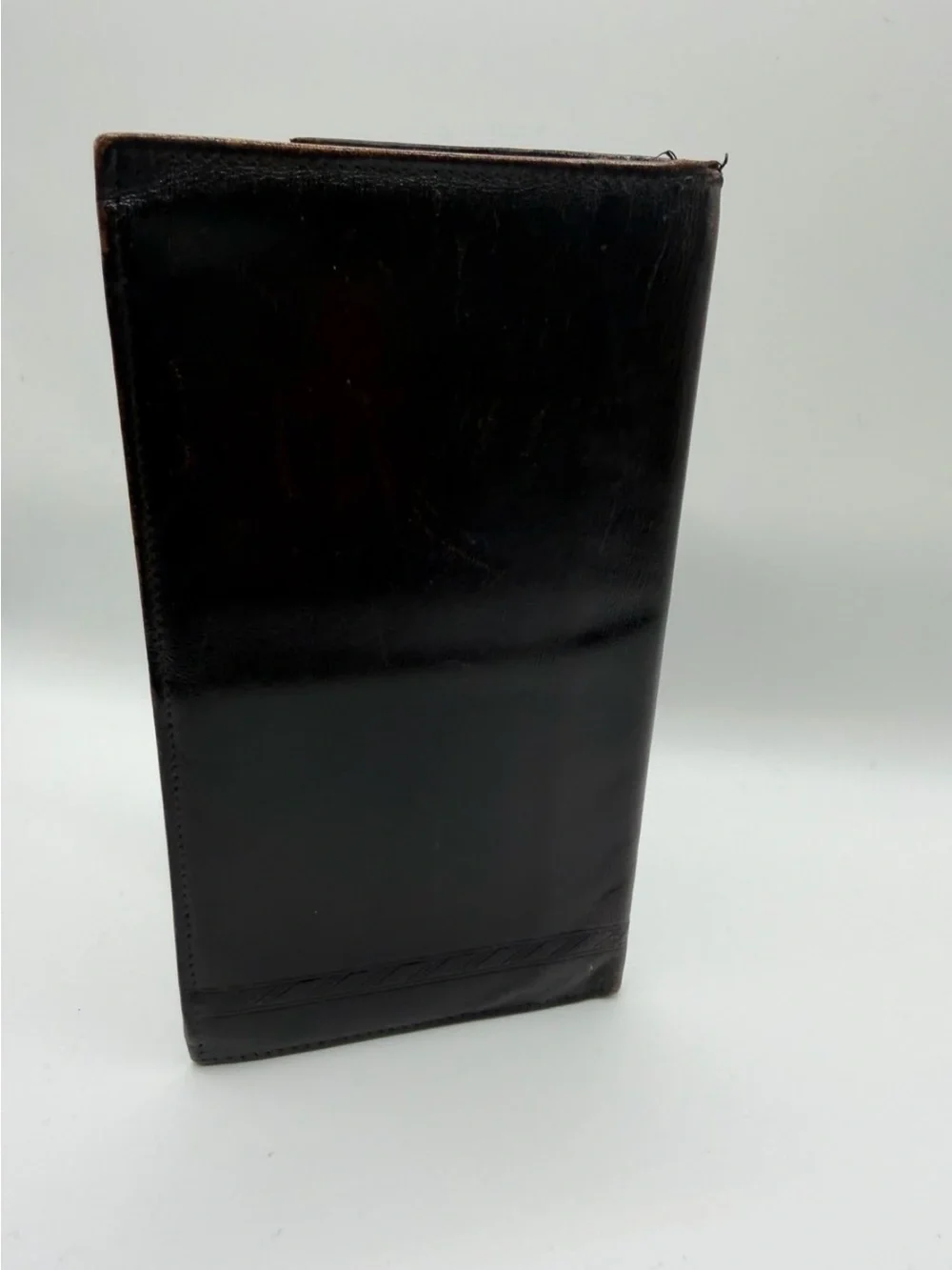 Bally Brown Leather Bifold Long Wallet Checkbook Holder Made in Italy
